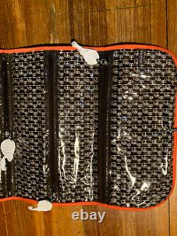 HENRI BENDEL Black White Stripe Jewelry Makeup Roll Bag Hanging Pouch Case NWT