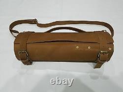 Hand Made Real Genuine Tan Leather Chef Knives Bag/Pouch/Wallet/Roll/Storage