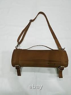 Hand Made Real Genuine Tan Leather Chef Knives Bag/Pouch/Wallet/Roll/Storage
