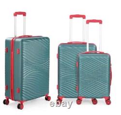Hard Luggage Set 3 Piece TSA Lock Rolling 28 Checked Bag Carry-On Reinforced
