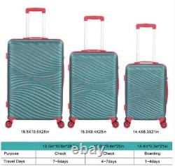 Hard Luggage Set 3 Piece TSA Lock Rolling 28 Checked Bag Carry-On Reinforced