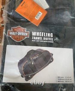 Harley-Davidson Rolling Wheel Duffel Bag Suitcase 35x14x17 Expandable Iron Steed