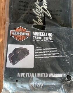 Harley-Davidson Rolling Wheel Duffel Bag Suitcase 35x14x17 Expandable Iron Steed