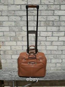Hartmann rolling leather briefcase
