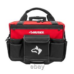 Husky Rolling Tool Tote Bag Zipper Red Polyester Heavy Duty Storage Organizer