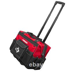 Husky Tool Tote Bag 18 in. Rolling Weather Resistant in Red with 18 total pockets