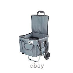 JJRING Rolling Craft Bag, Wheeled Tote Bag with Detachable Trolley, Gray Art