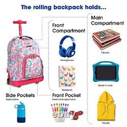 J World New York Kids' Lollipop Rolling Backpack & Lunch Bag Set, Blue One Size