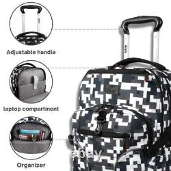 J World New York Lunar Rolling Backpack Laptop Bag with Wheels Camo 19.5