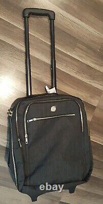 Jessica Moore Weekend Rolling Carry-On Luggage Bag Dark Grey New With Tags