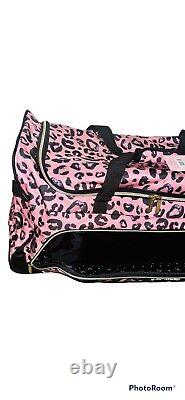 Juicy Couture Leopard XL Rolling Weekender Duffle Travel Bag Suitcase Luggage