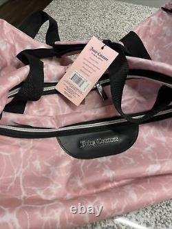 Juicy Couture Rolling Duffle Marble Pink White Travel Bag Suitcase XL $200 NWT