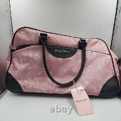 Juicy Couture Rolling Duffle Marble Pink White Travel Bag Suitcase XL NWT