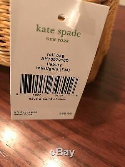 Kate Spade Roll Bag Monaco Tisbury Toast Gold toast gold Basket Wicker NWT $325