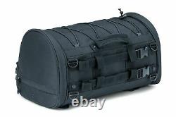 Kuryakyn Momentum Rambler Roll Luggage Rear Passenger Seat Rack Black Bag Harley