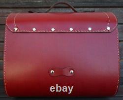 Large Leather Top Case Roll Bag Vespa Primavera 946 LXV GTS GTV Elettrica, Red
