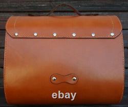 Large Leather Top Case Roll Bag Vespa Primavera 946 LXV GTS GTV Elettrica, Tan