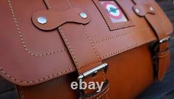 Large Leather Top Case Roll Bag Vespa Primavera 946 LXV GTS GTV Elettrica, Tan