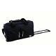 Large Rolling Duffle Bag Flight Travel Luggage with Wheels 22 Inch Zipper Black