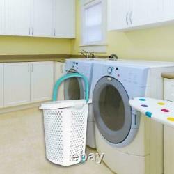 Laundry Hamper 2Bushel Basket Clothes Storage Bag Rolling Washing Bin in Plastic