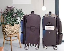 Leather Travel rolling luggage leather Bag Trolley Bag Suitcase Carry On Bag