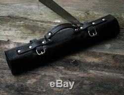 Leather knife case, Chef knife roll, Leather knife roll, Knife bag, Knife holder