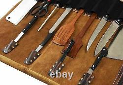 Leather knife roll Chefs roll Gifts for chef's Leather knife bag Knives storage