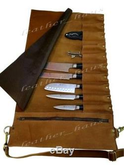 Lightweight Premium Leather PROFESSIONAL Chef Knife Bag / Knife Roll 10 Pockets