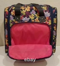 Lily Bloom Designer 15 Inch Carry On Under Seat Rolling Bag Floral Print Luggage
