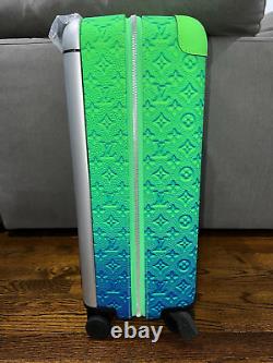 Louis Vuitton Horizon 55 Blue Green Taurillon Cabin Rolling Luggage Travel Bag
