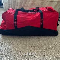 MARLBORO Large Vintage Rolling Wheels Duffle Gear Red Black Bag DS New With tags