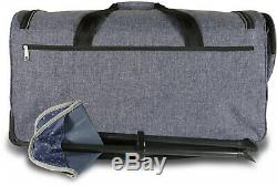 Mavii Rolling Duffel Bag Costume Rack Collapsible Lightweight Solid Grey 28 inch