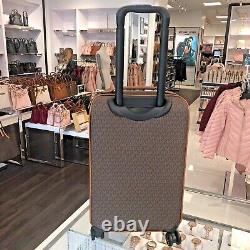 Michael Kors Lady Women Rolling Travel Trolley Suitcase + LG WEEKENDER BAG BROWN