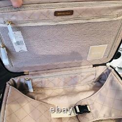 Michael Kors Lady Women Rolling Travel Trolley Suitcase + LG WEEKENDER BAG BROWN