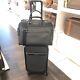 Michael Kors Lady Women Rolling Travel Trolley Suitcase + Lg Weekender Bag Black