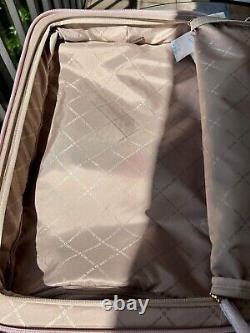 Michael Kors Lady Women Rolling Travel Trolley Suitcase + Lg Weekender Bag Pink