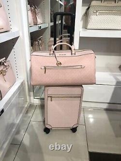 Michael Kors Lady Women Rolling Travel Trolley Suitcase + XL DUFFLE BAG PINK MK