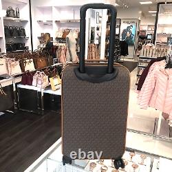 Michael Kors Logo Rolling Travel Trolley Suitcase Carry On Bag BROWN + 2 BAGS