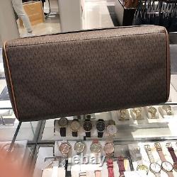 Michael Kors Logo Rolling Travel Trolley Suitcase Carry On Bag BROWN + 2 BAGS