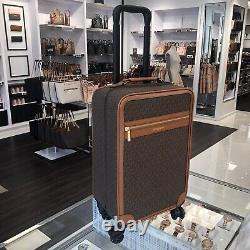 Michael Kors Logo Rolling Travel Trolley Suitcase Carry On Bag Brown