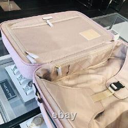 Michael Kors Logo Rolling Travel Trolley Suitcase Carry On Bag- Dk Powder Blush