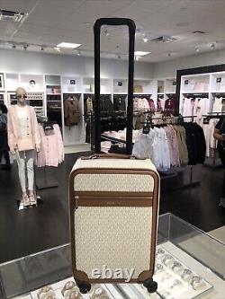 Michael Kors Logo Rolling Travel Trolley Suitcase Carry On Bag VANILLA+ 2 BAGS