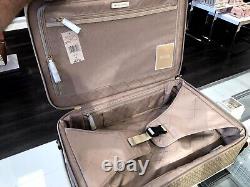 Michael Kors Logo Rolling Travel Trolley Suitcase Carry On Vacation Bag Cream