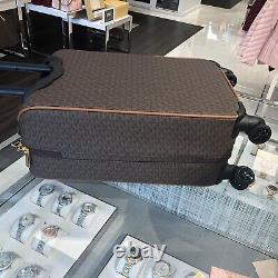 Michael Kors Logo Rolling Travel Trolley Suitcase + XL DUFFLE BAG BROWN