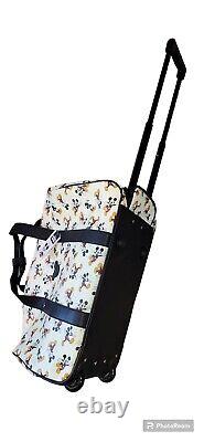 Mickey Mouse Rolling Duffle Bag Luggage Cary On With Trolly Sleeve New