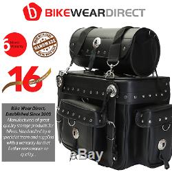Motorcycle Motorbike Luggage Bag Sissy Bar Biker Saddle Panniers Tool Roll Box
