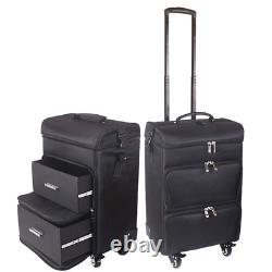 Multifunction Cosmetic Case Rolling Luggage Spinner Women Suitcase Wheels Bag