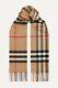 NEW BURBERRY Cashmere Scarf Check With Roll Tube Box Gift Bag 100% Authentic