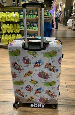 NEW Disney Parks Ink & Paint LARGE Rolling Luggage Bag Combo Lock Hard Suitcase