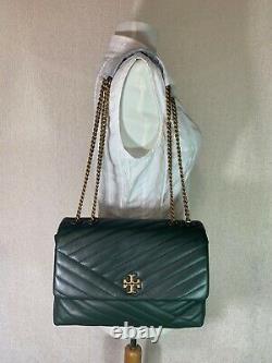 NEW Tory Burch Sycamore/Rolled Gold Kira Chevron Convertible Shoulder Bag $528
